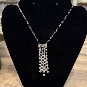 Judith Ripka Sterling diamonique waterfall necklace